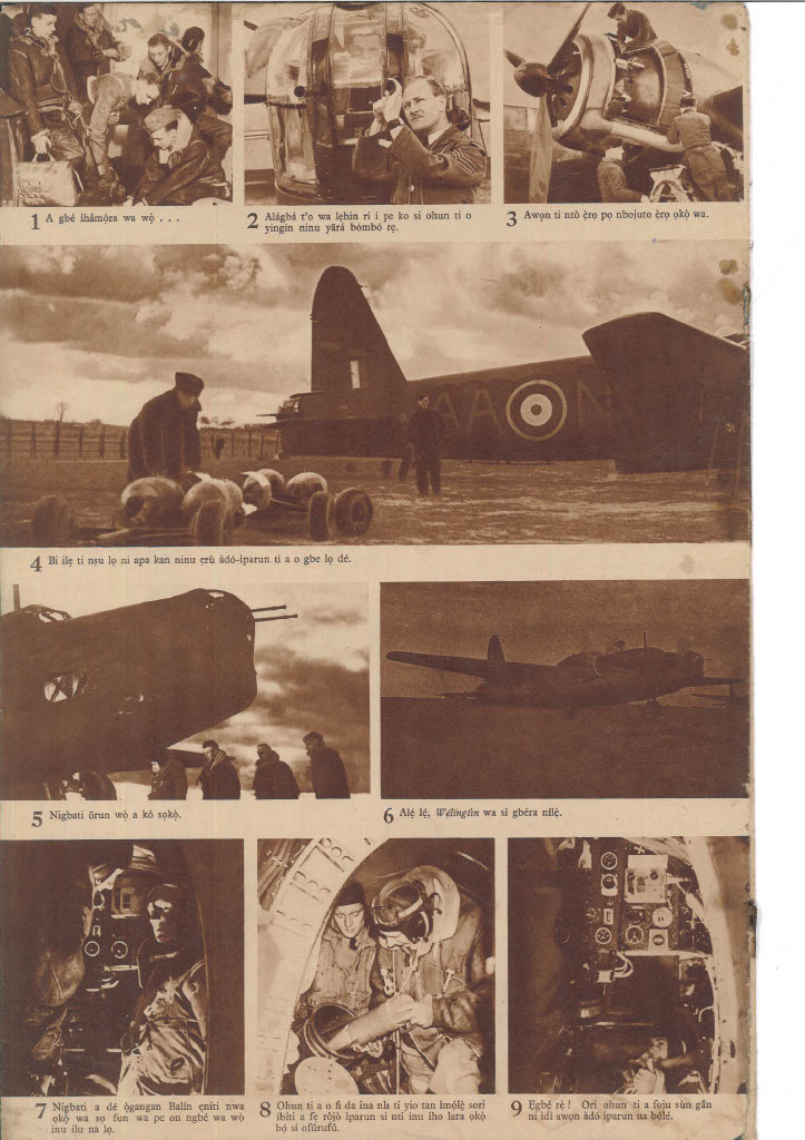 funkshee's tweet photo. Some pages of a 1941 Magazine in Yoruba about the exploits of British &amp; Allied Forces in WW II. https://t.co/vhAPOD3J4R