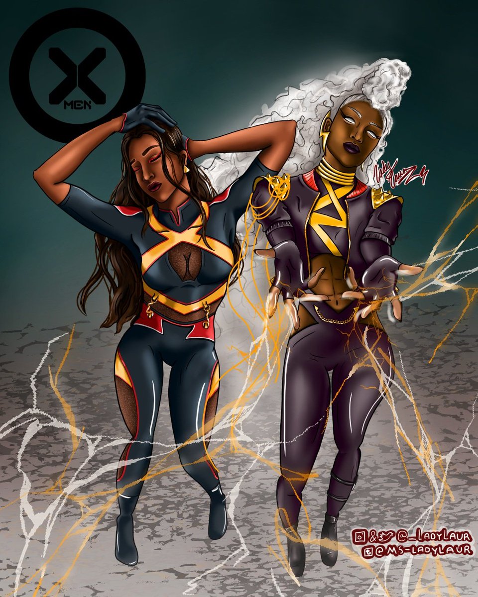 👩🏾‍🦲I've been looking back at older art, this is from September last year.
1) I need to do another costume design for Monet
2) I need to draw more Storm!