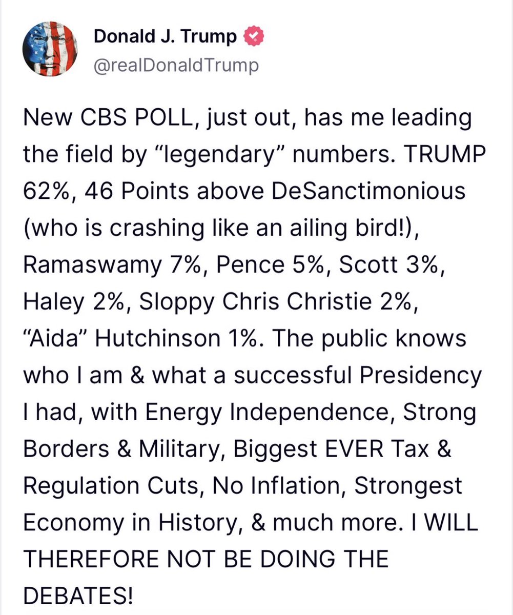 ⁦.⁦<a href="/realDonaldTrump/">Donald J. Trump</a>⁩ is a coward. No difference than he was in the White House.