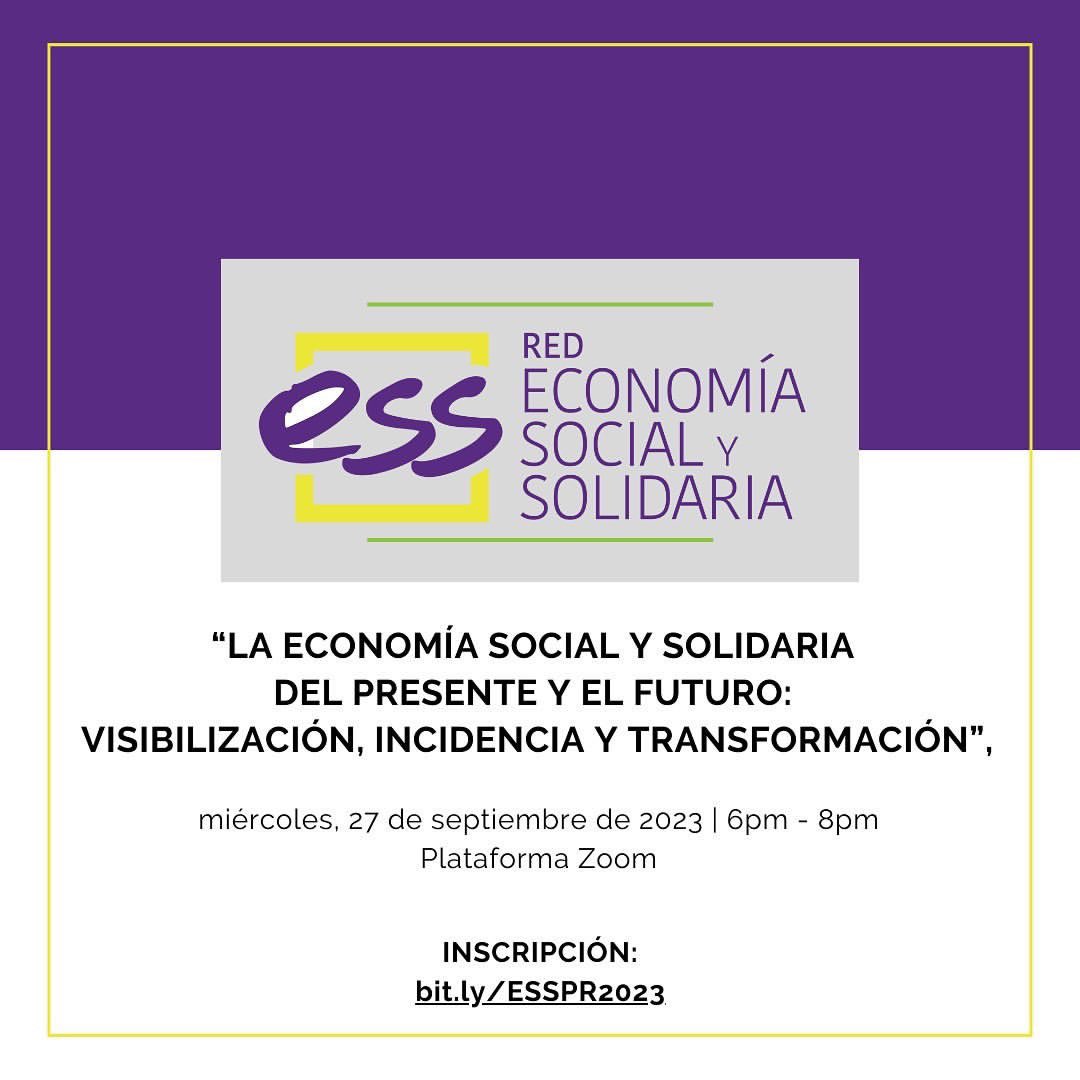 RedESSPR's tweet photo. ¡Nos entusiasma volver a conectar! El próximo encuentro de la Red #ESSPR a celebrarse a través de la Plataforma Zoom es el 27 de septiembre de 2023 de 6:00pm a 8:00pm.
Favor de compartir invitación si conocen otros colectivos de la #ESS en #PR
INSCRIPCIÓN: https://t.co/FHrrwjo70M https://t.co/08jMhyu41O