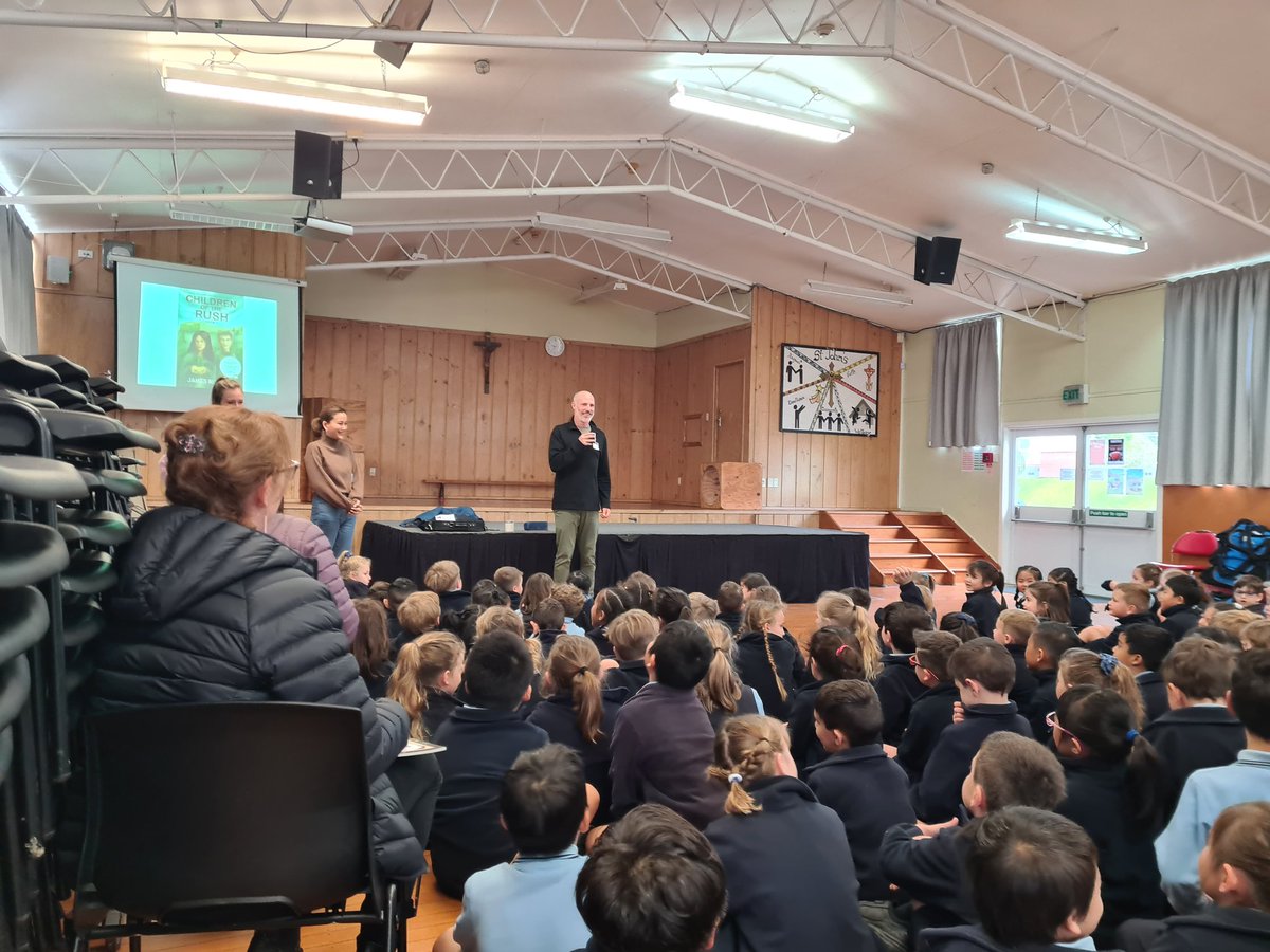 LibrarySj's tweet photo. @tepoumuramura  thanks for our Author in schools!  James Russell leaving a lasting impression sharing his life and books https://t.co/GZBQSX20Gl