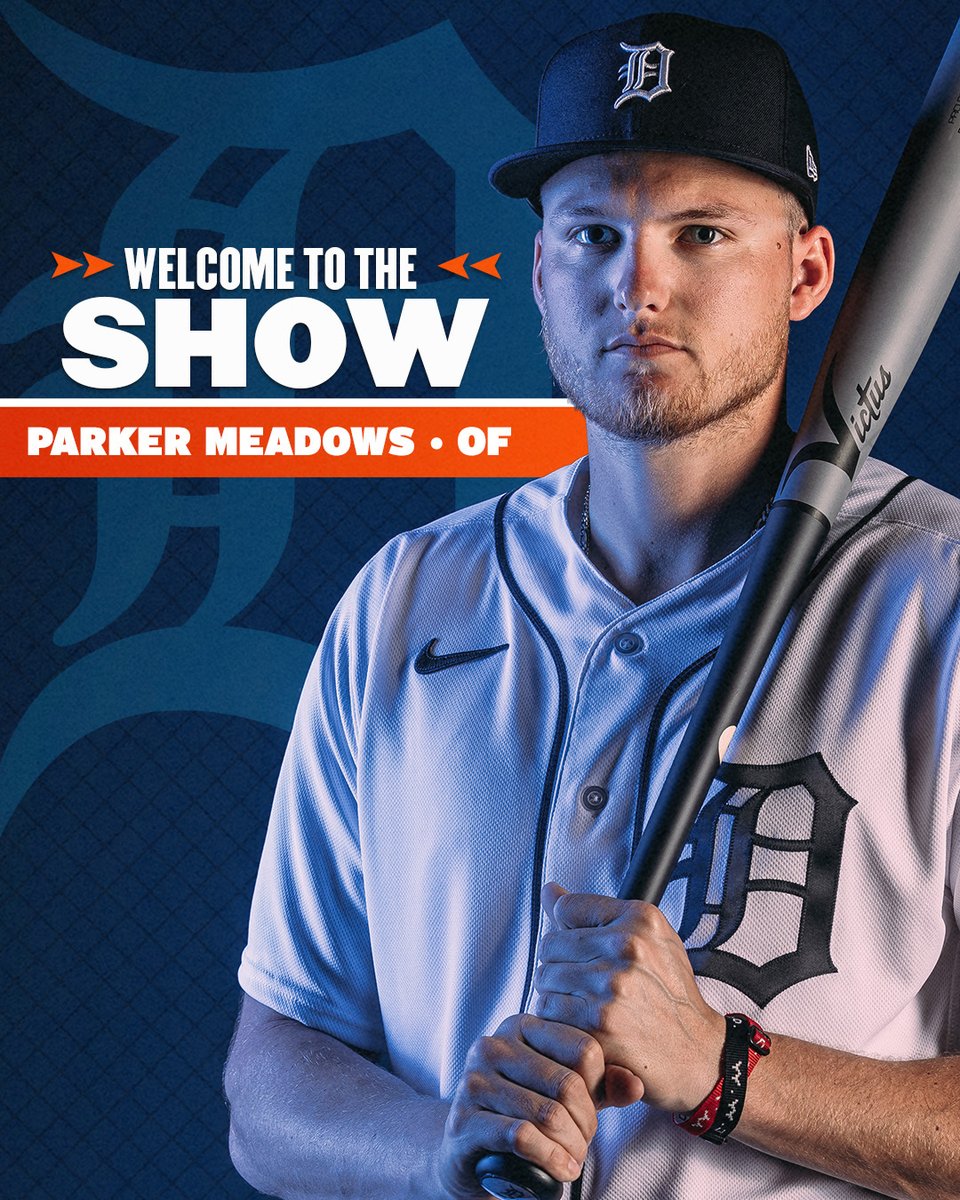 Detroit Tigers (@tigers) on Twitter photo It’s showtime, <a href="/parkermeadows3/">Parker Meadows</a>!
The #Tigers will recall outfielder Parker Meadows from Triple A Toledo on Monday, making his Major League debut. It’s showtime, <a href="/parkermeadows3/">Parker Meadows</a>!
The #Tigers will recall outfielder Parker Meadows from Triple A Toledo on Monday, making his Major League debut.