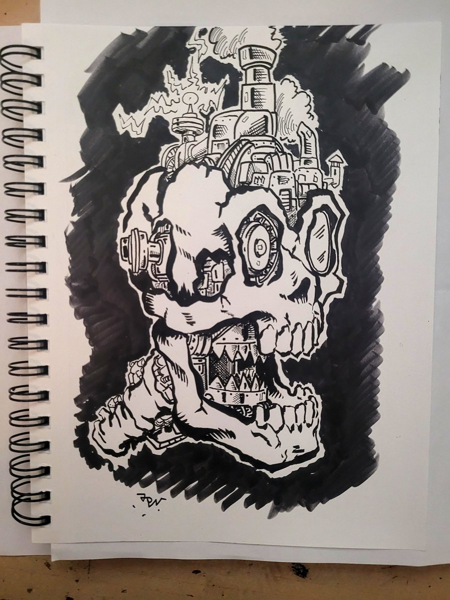 Adobe_Coyote's tweet photo. Bio-tech skull
#art #ink #brush #scifi #spooky #skull https://t.co/BYK0PhXgnh