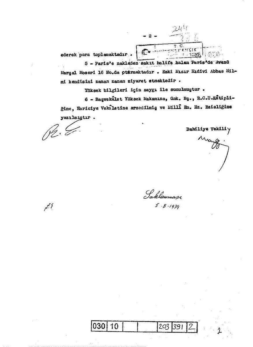 Arşivler açılınca ilginç bilgiler ve belgeler çıktı. 
Son Halife Abdülmecid efendi 200 bin Sterlin karşılığında Halifeliği Mısır'a satacaktı. Mısır ile parada anlaşamadılar, çünkü Mısır kralı Faruk 40 bin Sterlin teklif etmişti. Hilafet bir daire parası bile etmedi.