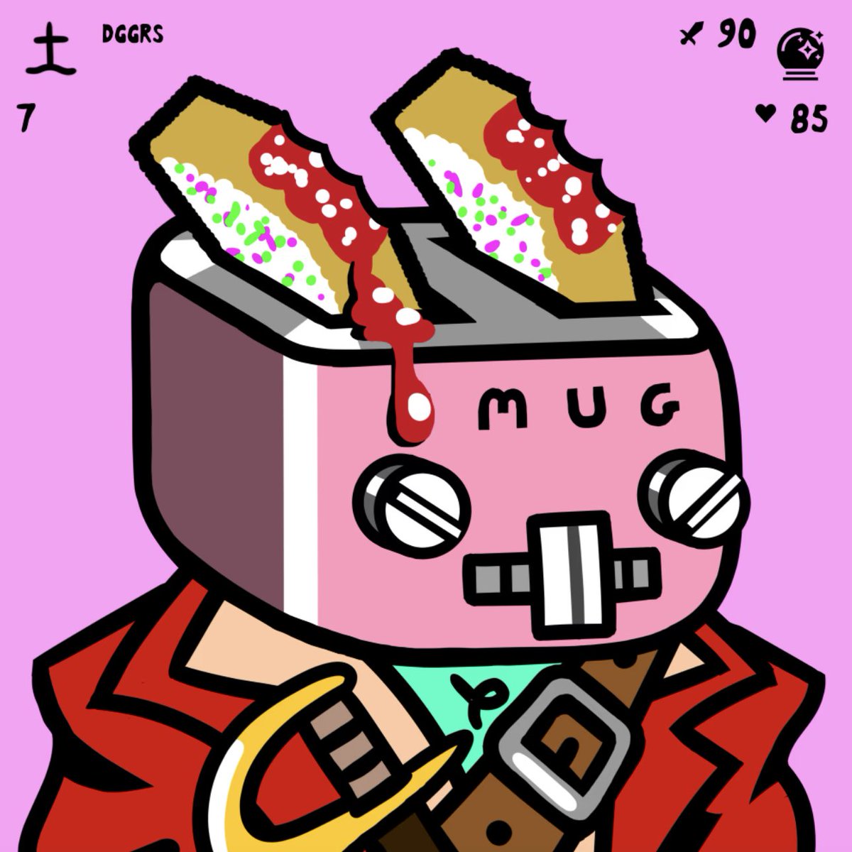 3D printed this <a href="/BadBunniesNFT/">Bad Bunnies NFT 🥬🚜</a> Toasterhead using my kids' Toybox printer then hand painted it.

What do you think? Who wants one? 😂😂😂