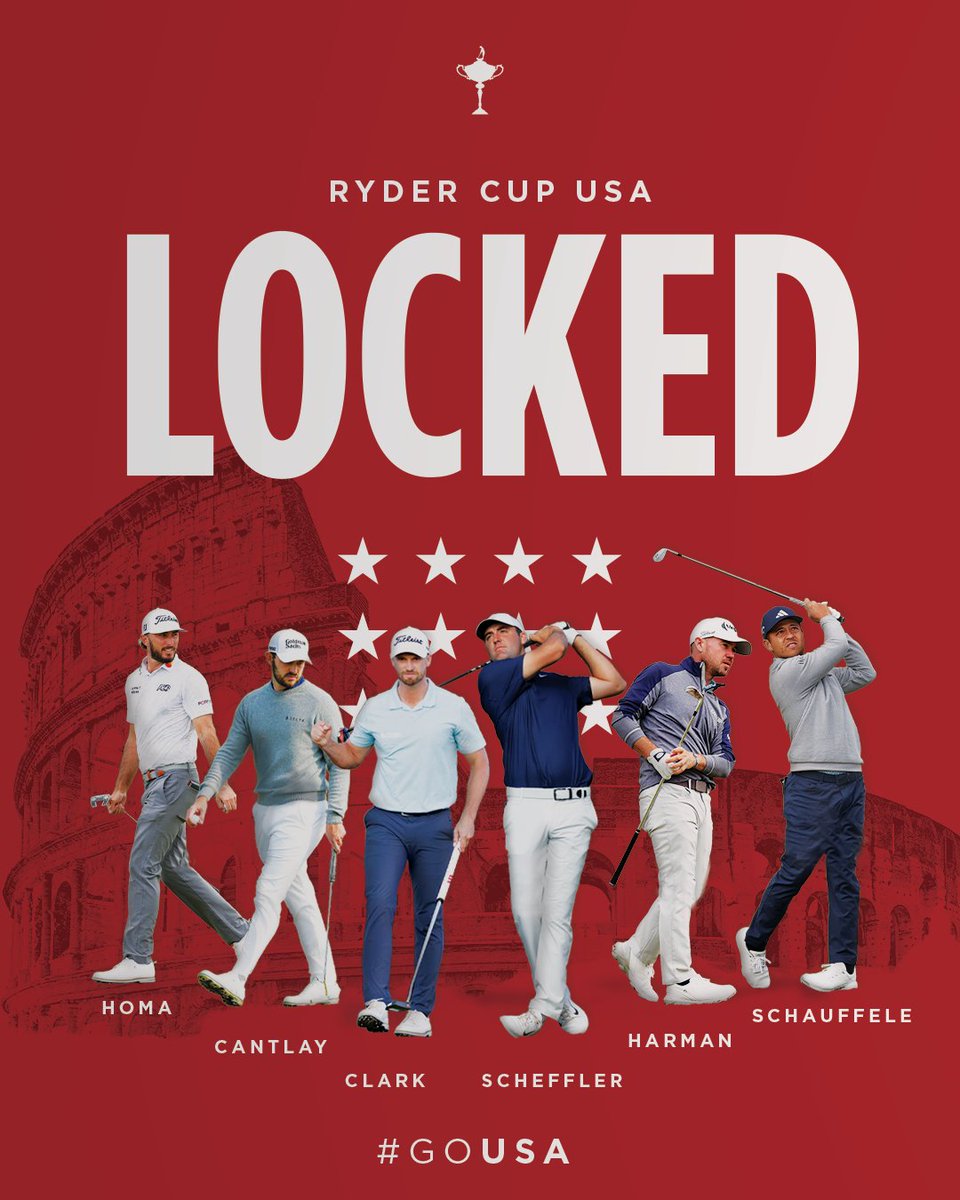 LOCKED 🔒

The first half of your U.S. Ryder Cup Team is now set.

#GoUSA 🇺🇸 | #RyderCup