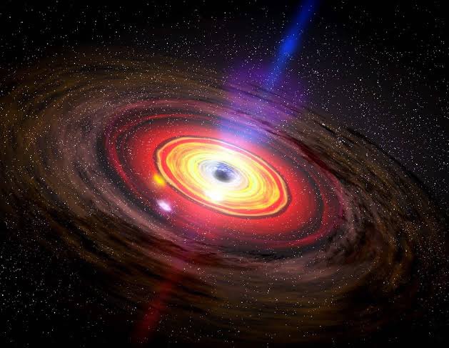 Bkally1's tweet photo. BLACK HOLES 🕳️ 

Black holes are incredibly dense regions in space where gravity is so strong that nothing, not even light, can escape from them. 

They form when massive stars collapse under their own gravity after exhausting their nuclear fuel. The core collapses into a singularity, an infinitely dense point, surrounded by an event horizon, which is the boundary beyond which nothing can escape. 

Black holes are categorized by their mass: stellar-mass black holes are a few times the mass of our sun, while supermassive black holes at the centers of galaxies can be millions to billions of times more massive.

What are your views about black holes ? 
#blackholes #eventhorizon  #Astrophysics