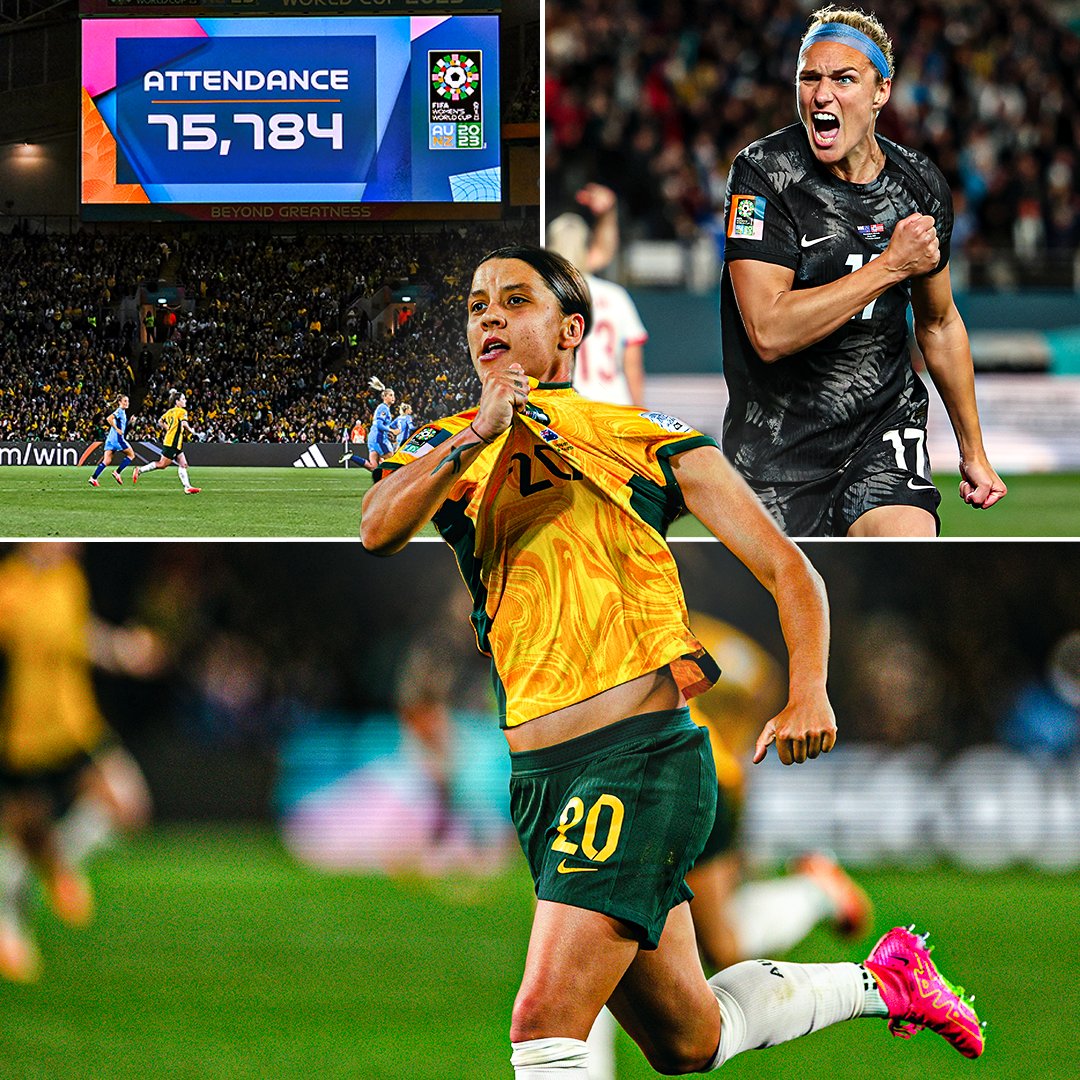 keepupau's tweet photo. The 2023 World Cup in 🇦🇺 & 🇳🇿: 𝐓𝐡𝐞 𝐭𝐨𝐮𝐫𝐧𝐚𝐦𝐞𝐧𝐭 𝐭𝐡𝐚𝐭 𝐬𝐚𝐰 𝐫𝐞𝐜𝐨𝐫𝐝𝐬 𝐭𝐮𝐦𝐛𝐥𝐞 🔥👏👇

- 1.97 million fans at games, eclipsing the previous record by 600,000 📈

- Australian broke their record attendance for a women’s football match - and equalled it twice! 

- New Zealand broke their record attendance for a football game 🏟️

- 11.15 million viewers for Australia v England on Channel 7, the most watched TV Event in Australian history! 

- The longest shootout in World Cup history in the quarter-final between the Matildas and France 🤯

- Matildas secured Australia’s best finish at a World Cup 💪

- The Football Ferns won their first-ever World Cup match ✅

A truly magic month 🙌

#FIFAWWC #DubAtTheCup