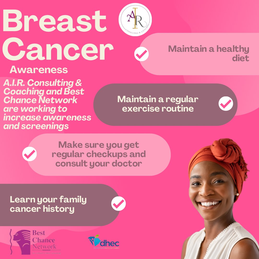 airconsultllc's tweet image. Teaming up for a good cause. Take the necessary steps for awareness. #AIR #BCN #DHEC #CANCER #AWARENESS #SCREENING #EARLYDETECTION