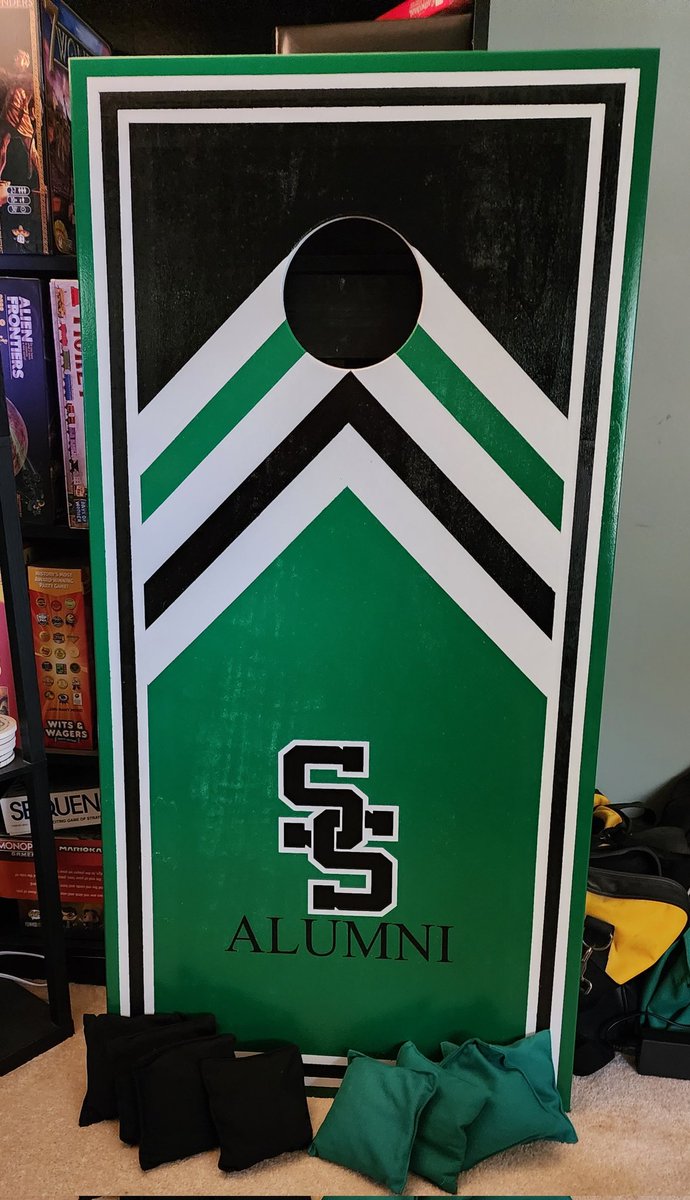 AlumniSide's tweet photo. Friday!!!! 

Come to the game! Come see our new turf field! Come hang out in the Alumni Zone! Check out and try to win a custom-built cornhole board set with bags! 

It's all happening THIS Friday! https://t.co/lBcXExebVc