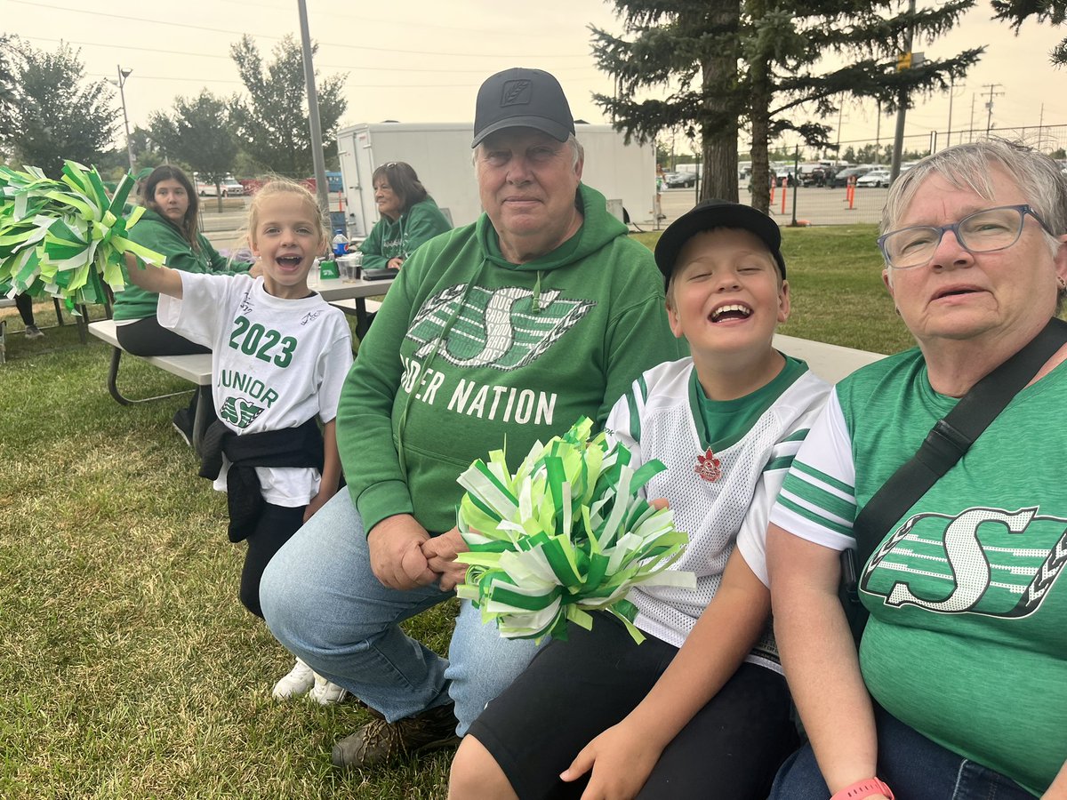 Got grandma and grandpa off the farm to cheer on the riders!

#riderslive
#goriders