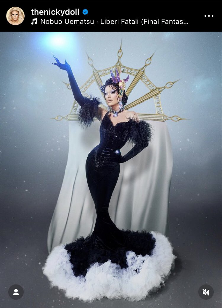 TheDataRich's tweet photo. Please perceive Nicki Doll of Drag Race fame looking immaculate as Edea FF8 https://t.co/0zf0ZSAb5c