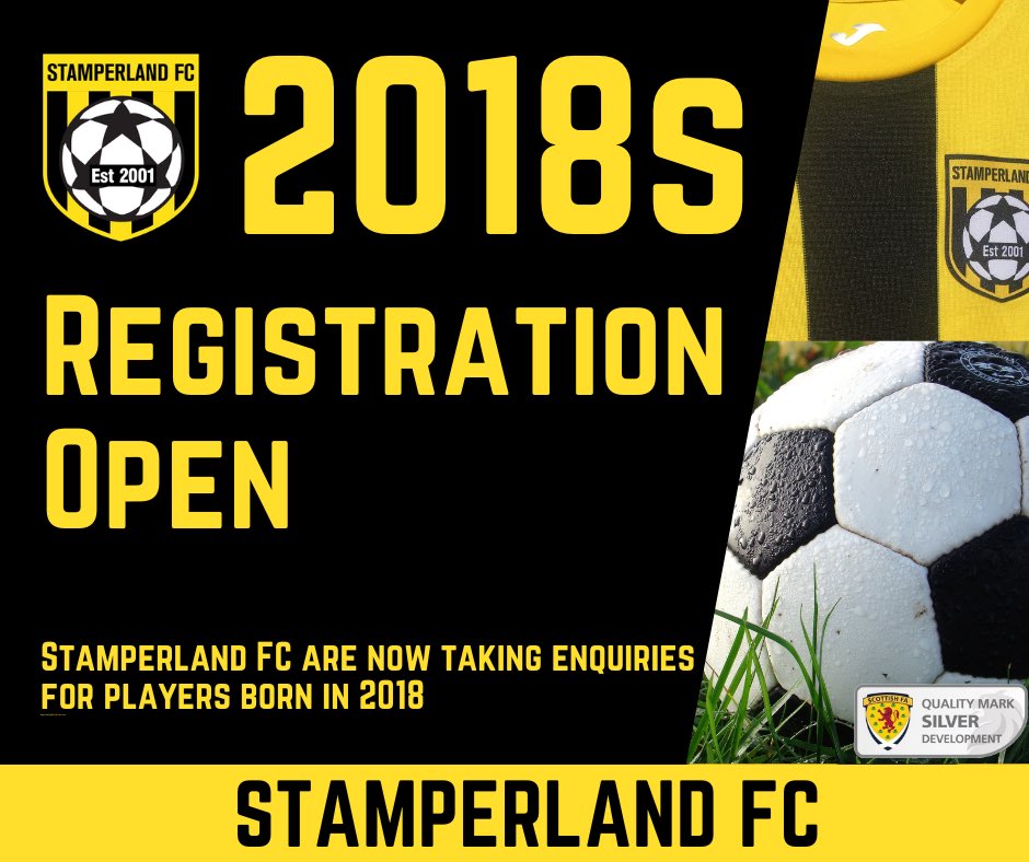 Stamperland FC are now taking enquiries for our new 2018 team.  If you have a budding Erin Cuthbert or Billy Gilmour in the house and are looking to introduce them to football we'd love to hear from you.

Please complete the enquiry form -&gt;
docs.google.com/forms/d/e/1FAI…