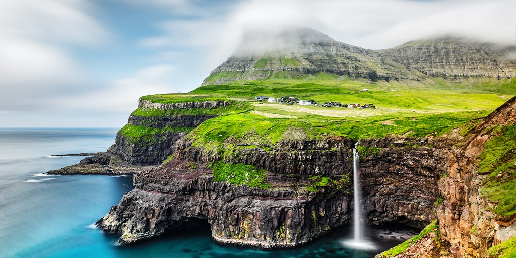 rybotics's tweet photo. Dramatic cliffs, green hills, and picturesque villages in the Farao Islands! 🏔🏕 

This self-governing archipelago is part of the Kingdom of Denmark and awaits the adventurous traveler. #FaraoIslands #DanishAdventure #RemoteGetaway https://t.co/rL2ay8yVj7