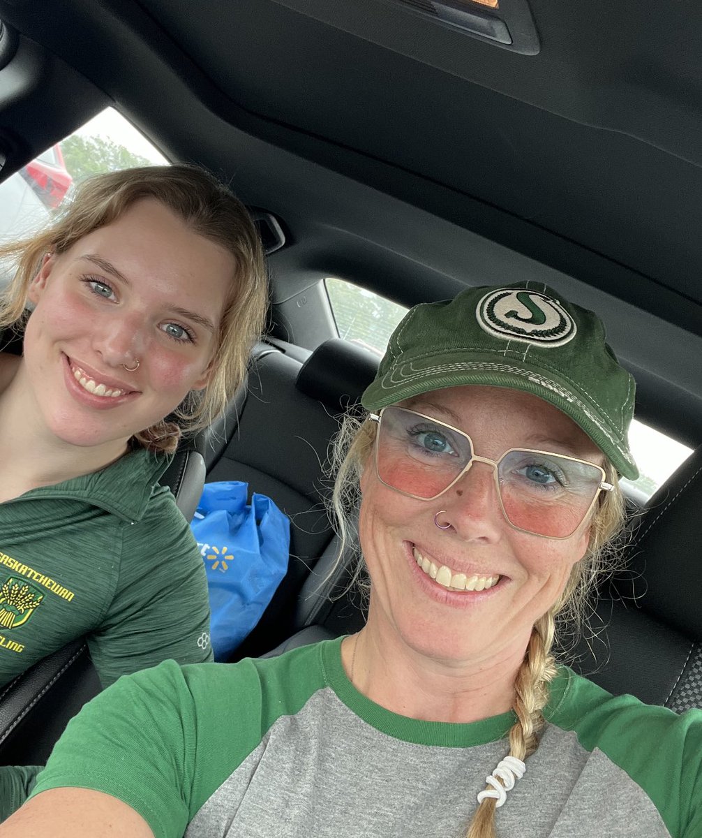 DeanToles's tweet photo. My girls are off to help cheer the @sskroughriders to victory!    #RidersLive https://t.co/Xa9dmz7f2R