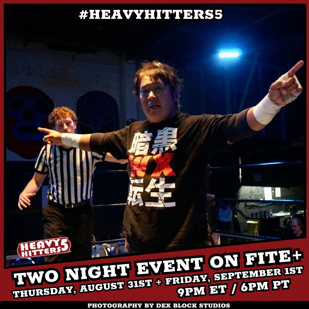 ParadigmProWres's tweet photo. Catch Night 2 of #HeavyHitters5 on @FiteTV's #FITEPlus TONIGHT at 9PM ET / 6PM ET!
Our premiere event of the year features Tom Lawlor, Shadow WX, The Bev, Myron Reed, Ron Mathis, Jordan Blade and tons more stars! https://t.co/DqZaKJsfSb