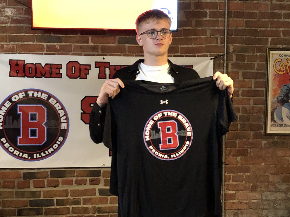 Almar Atlason first to sign at the Bradley Braves ceremony with NIL collective Home of the Brave on Sunday night at Alexander’s.