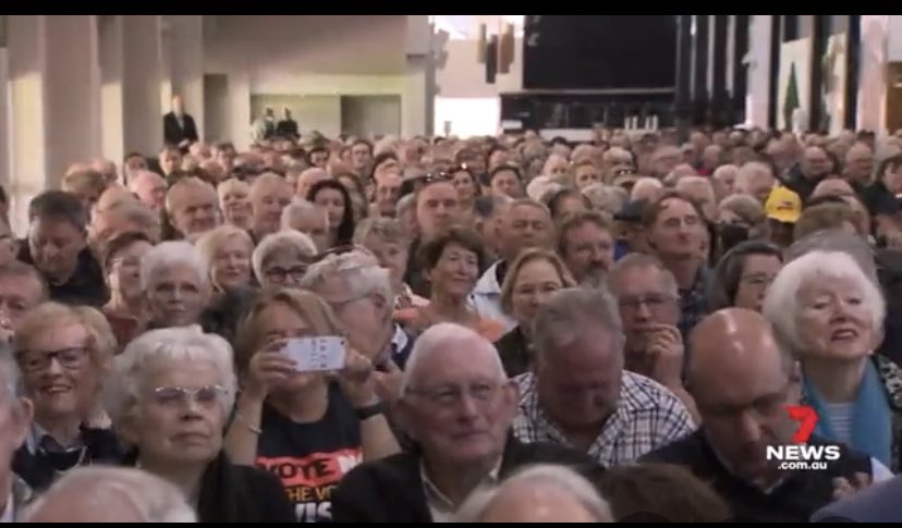 toiletpaperaus1's tweet image. This is an image from the Liberal Party’s Vote No campaign rally held over the weekend. What do you notice?
