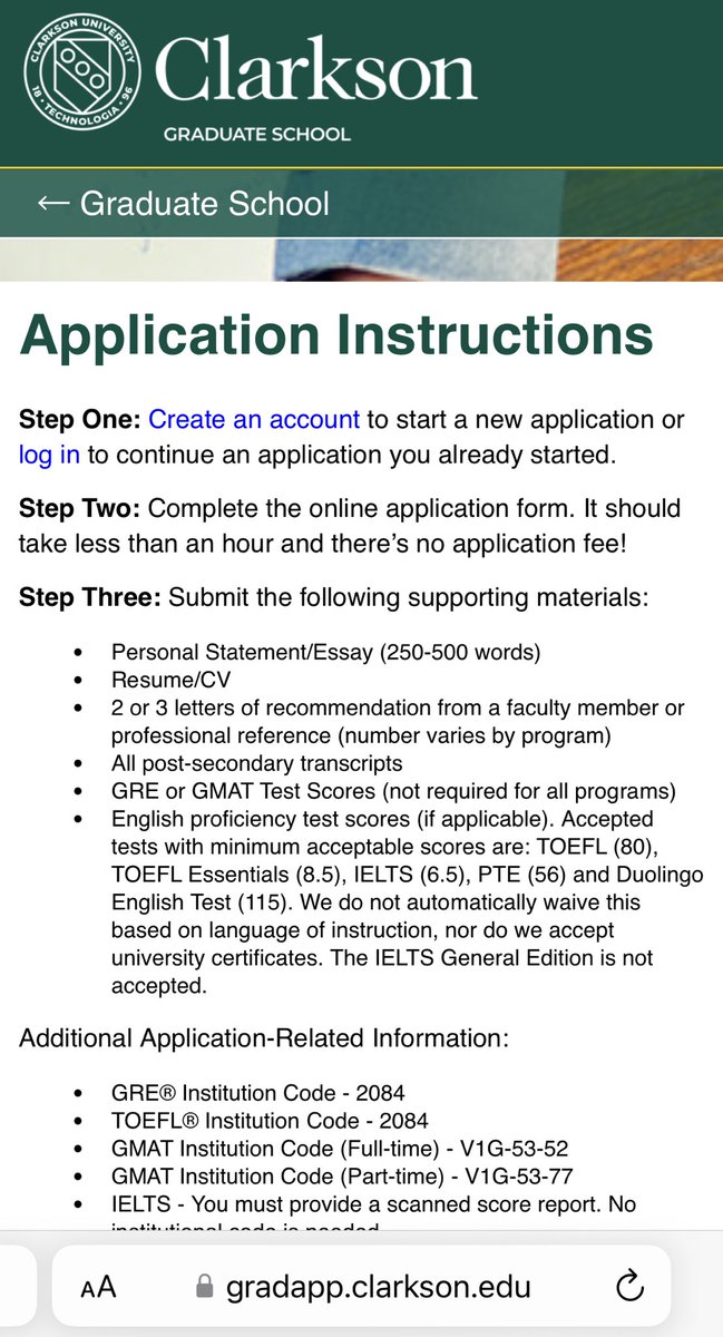 dafemlions's tweet photo. No application fee at Clarkson University https://t.co/7KlB4OzH34