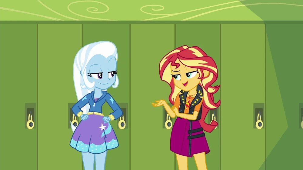 Trijosh1's tweet photo. I still pair her with Starlight, but Trixie and Sunset? They seem to have good chemistry. And I hope I get to see more.
#EquestriaGirlsForgottenFriendship #ForgottenFriendship #SunsetShimmer #TrixieLulamoon https://t.co/5ribQIpA87