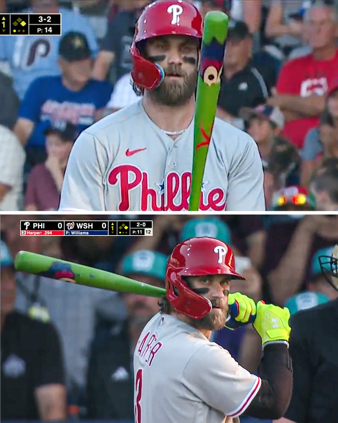 Bryce Harper uses Phillie Phanatic-themed bat at 2023 MLB Little League  Classic - CBS Philadelphia