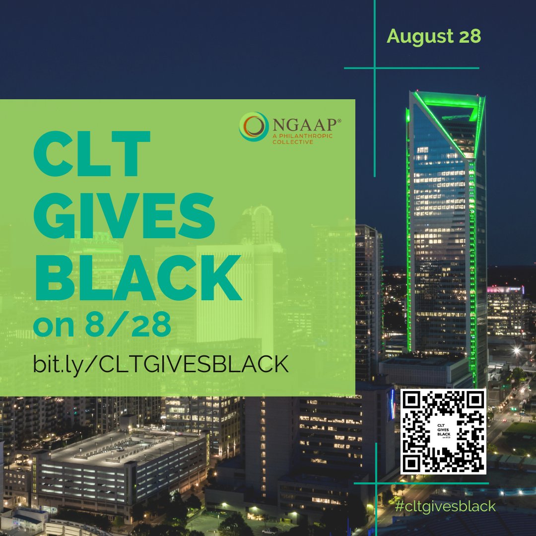 NGAAPCharlotte's tweet image. Tomorrow (8/21) kicks off "early giving" for #CLTGIVESBLACK, which officially launches Aug 28.

Find &amp;amp; give to one or more of the 70 Black-led, Black-benefitting orgs serving Char-Meck on the CLT GIVES BLACK Group Page at give828.org.

#clt #fundingequity #wegiveblack