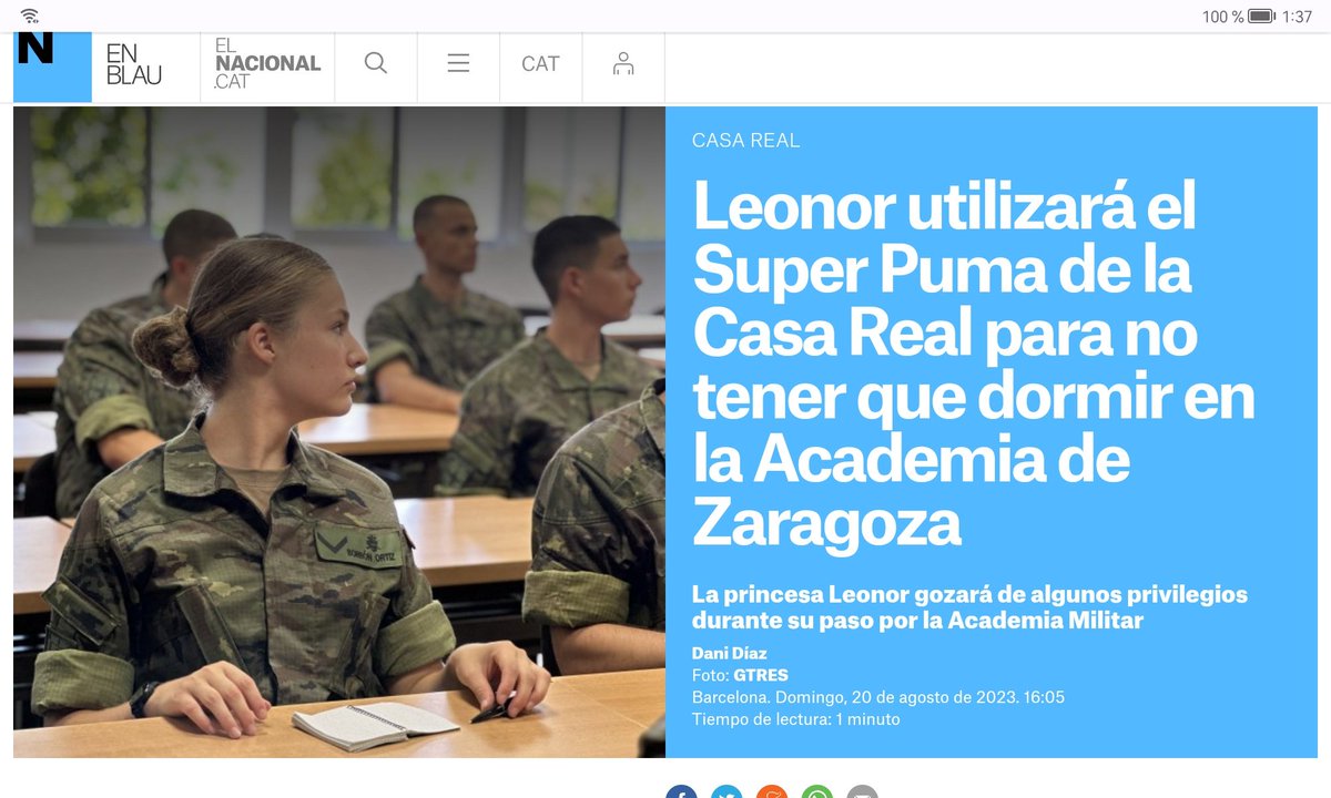 muzeriqui's tweet photo. La mili es igual para todos.Menos para las princesas, que cogen un helicoptero para dormir en casa con los papis... Luego se levanta y va a distraerse a jugar a ser soldado.Para el resto es igualita... Lo que costará una hora del cacharro ese. Como no les cuesta trabajo ganarlo.. https://t.co/xS77QiqLAT
