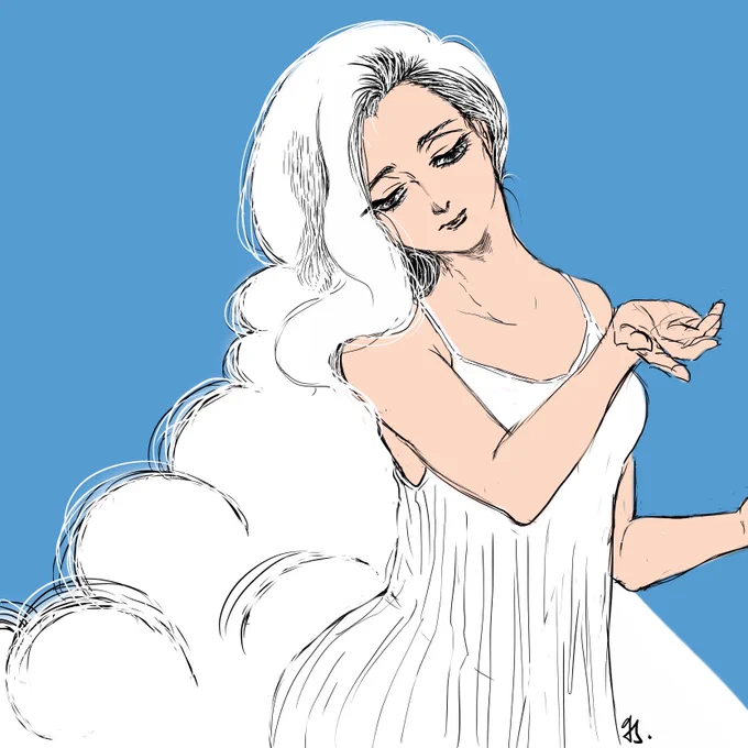 入道雲#今日の群青絵 