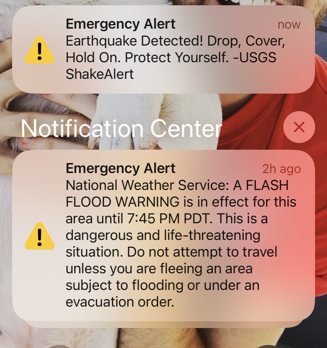 marcbaumann's tweet photo. When it rains, it pours:  A magnitude 5.1 earthquake with epicenter near Ojai rattles Southern California on the same day a tropical storm hit our region for the first time in decades. #hurriquake https://t.co/RWaD1SC6Ub