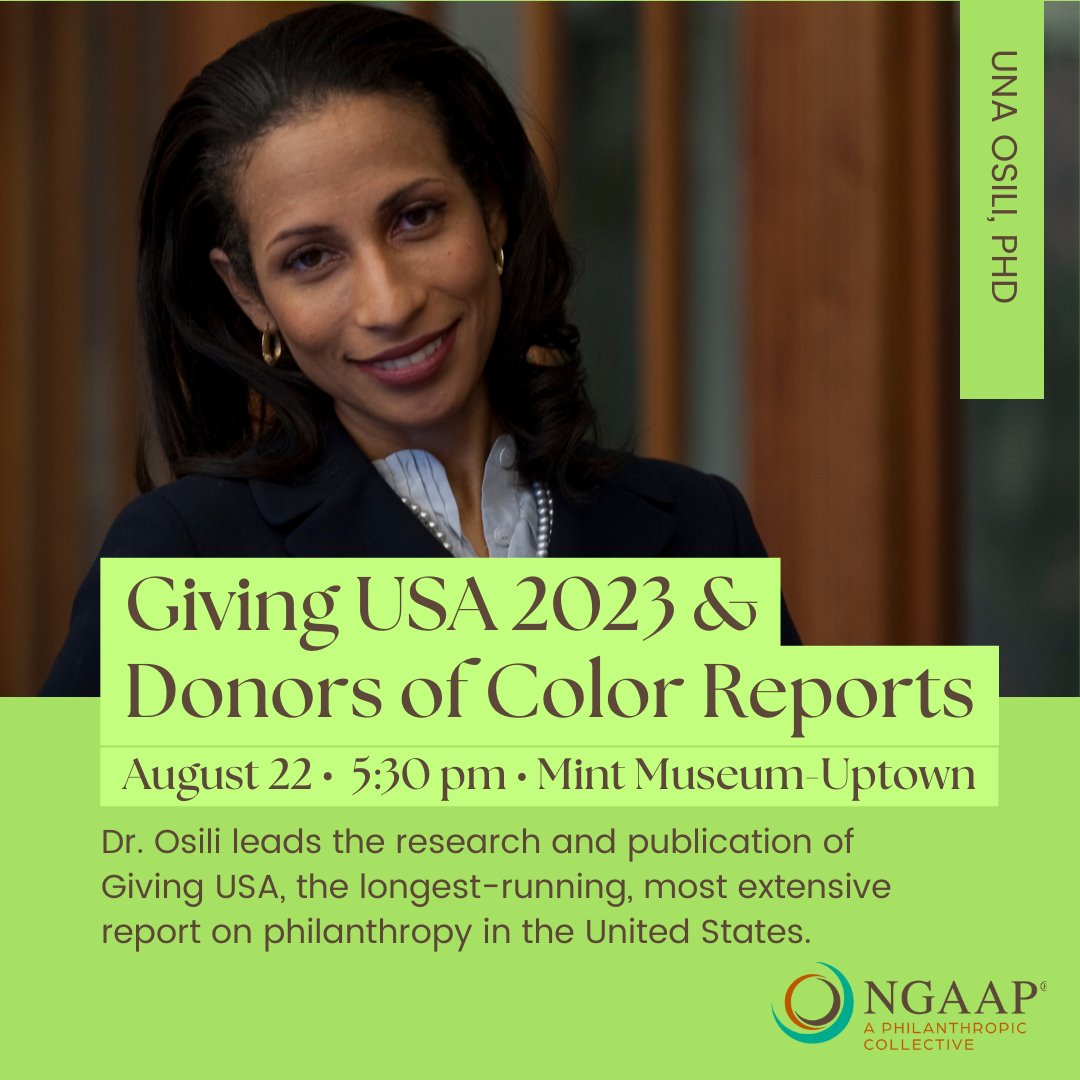 Join us on August 22 <a href="/TheMintMuseum/">The Mint Museum</a> for the latest report on giving in the USA, presented by <a href="/UOsili/">Una Osili</a>.

Registration required here: …AReport_NGAAPCharlotte.eventbrite.com

#bpm2023clt