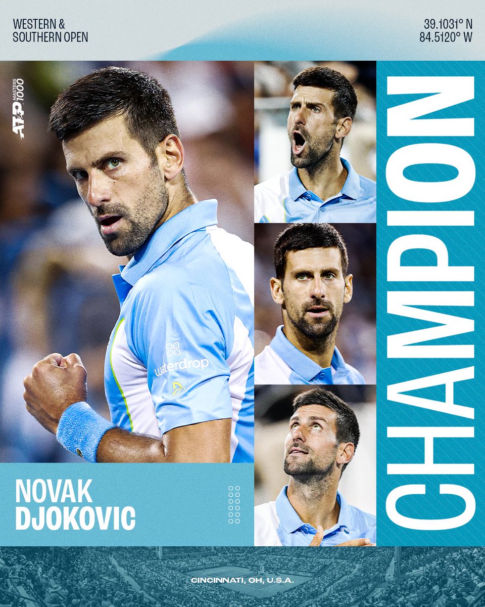 atptour's tweet photo. AWESOME in Ohio! 🤯

Masters ironman @DjokerNole is @CincyTennis champion for a third time

#CincyTennis https://t.co/YJkXvHBWUK