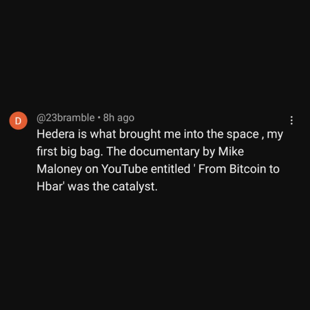 It's crazy how often I see this. That video single handedly brought in half the early Hedera community. 

Is producing more documentaries the winning meta? #HBAR