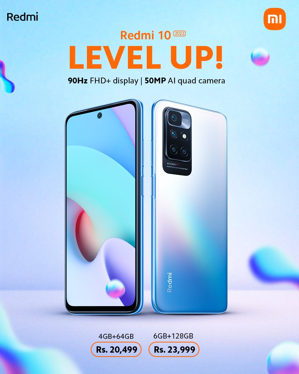 XiaomiNepal's tweet photo. 𝐑𝐞𝐝𝐦𝐢 𝟏𝟎 𝟐𝟎𝟐𝟐: Level up your photography with a 50MP AI quad camera and 90Hz FHD+ display.

#Redmi10 #RedmiNepal https://t.co/YyywJcTlha