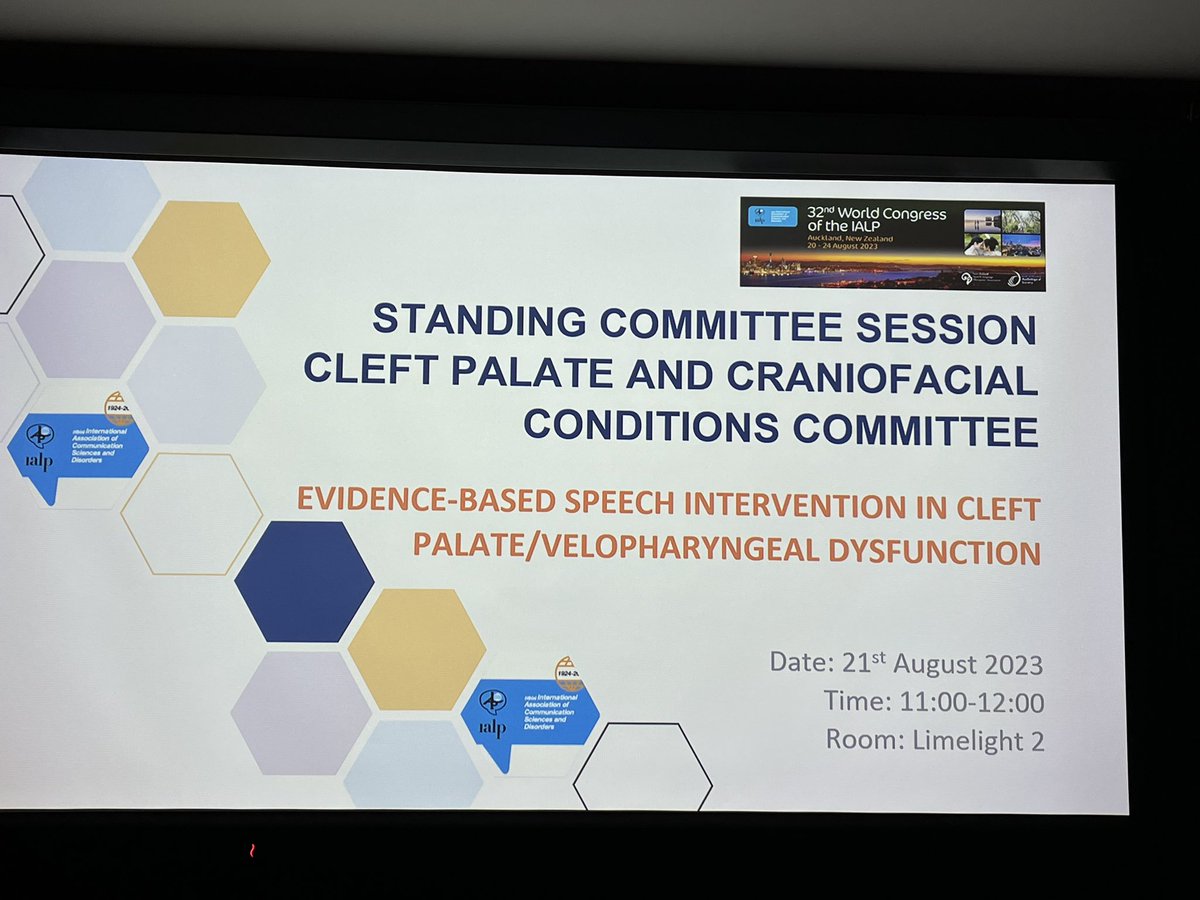 valeriepereir16's tweet photo. @debbie_sell @triona_sweeney          Great session by the IALP Cleft Palate and Craniofacial Conditions committee. 32nd IALP Congress, Auckland NZ.          Thank you to Dr Yoshiko Takei and Ms Mikaela Bow. https://t.co/aP4bl5SnAw