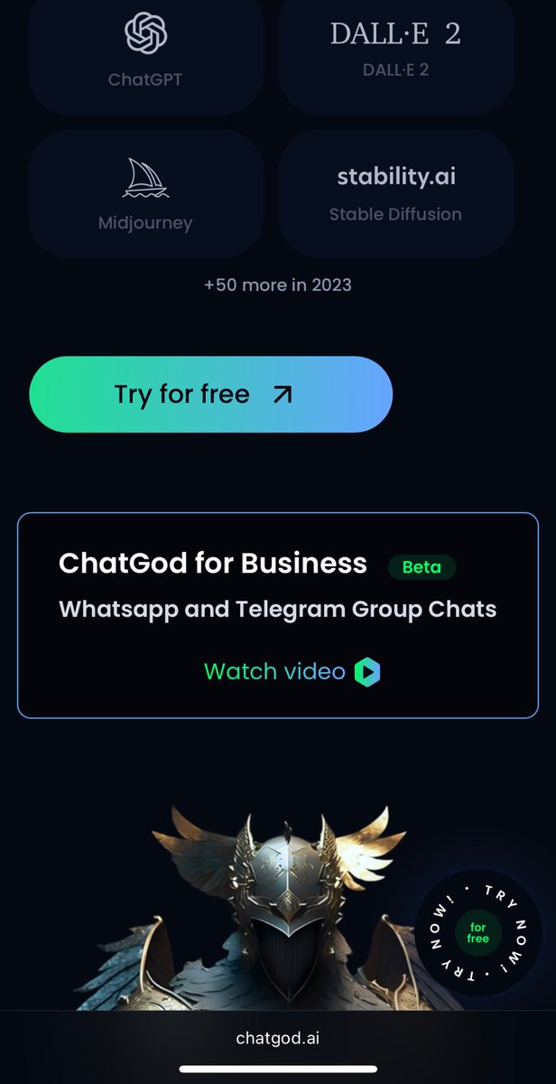 Introducing ChatGod.ai — Elevate your group chats on WhatsApp and Telegram with the brilliance of AI. 

Experience conversation like never before. 
Subscribe now. #ChatWithTheFuture #ai🌟