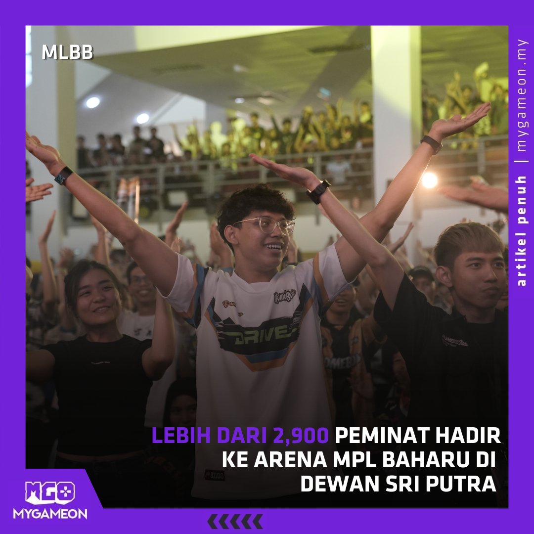 mygameondotmy's tweet photo. Ramai datang MPLMY S12 minggu pertama.

Lebih dari 2,900 peminat hadir ke arena MPLMY baharu di Dewan Sri Putra.

60% peningkatan dari minggu pertama MPLMY musim lepas!

#MPLMYS12 #IniGayaKita #MI5IMALAYSIA #MLBB #MyGameOn https://t.co/XDkkIYDFfq