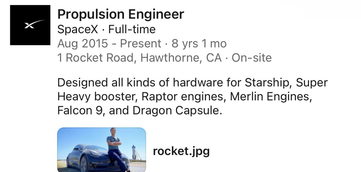 thejiayang's tweet photo. 8 years at @SpaceX !
Time flies, but still loving every moment!
Thank you @elonmusk for all that you do! https://t.co/rfo5n2pySC