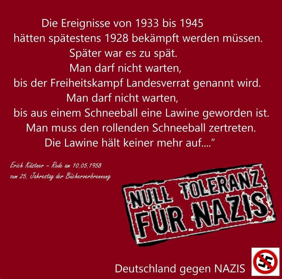 sepaho's tweet photo. Jeden Tag daran erinnern!

Die #afd ist keine demokratische Partei, sondern
eine faschistische, unsoziale, frauenfeindliche, homofeindliche &amp;
rassistische Vereinigung von Rechtsextremist*innen, die vom Verfassungsschutz beobachtet wird.

zit. nach @lupus_woelfin

#AfDVerbotSofort https://t.co/r4MZBJvGhD