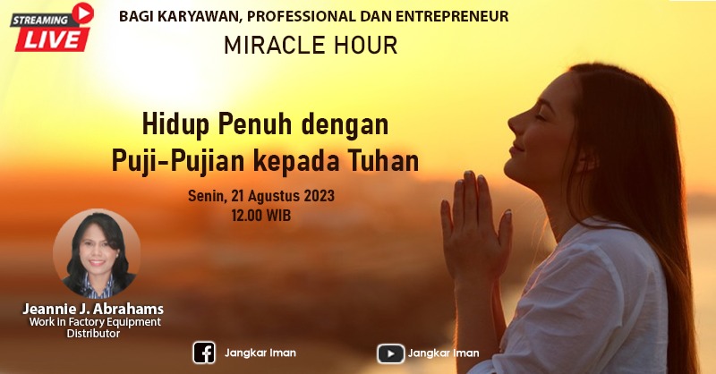 JangkarIman's tweet photo. Miracle Hour - Hidup Penuh dengan Puji-Pujian kepada Tuhan
Senin, 21 Agustus 2023
Pukul 12.00 WIB
Live Streaming Facebook & Youtube :
Jangkar Iman
#podcastrohani #miraclehour #jangkariman https://t.co/ngwxjn6pTl