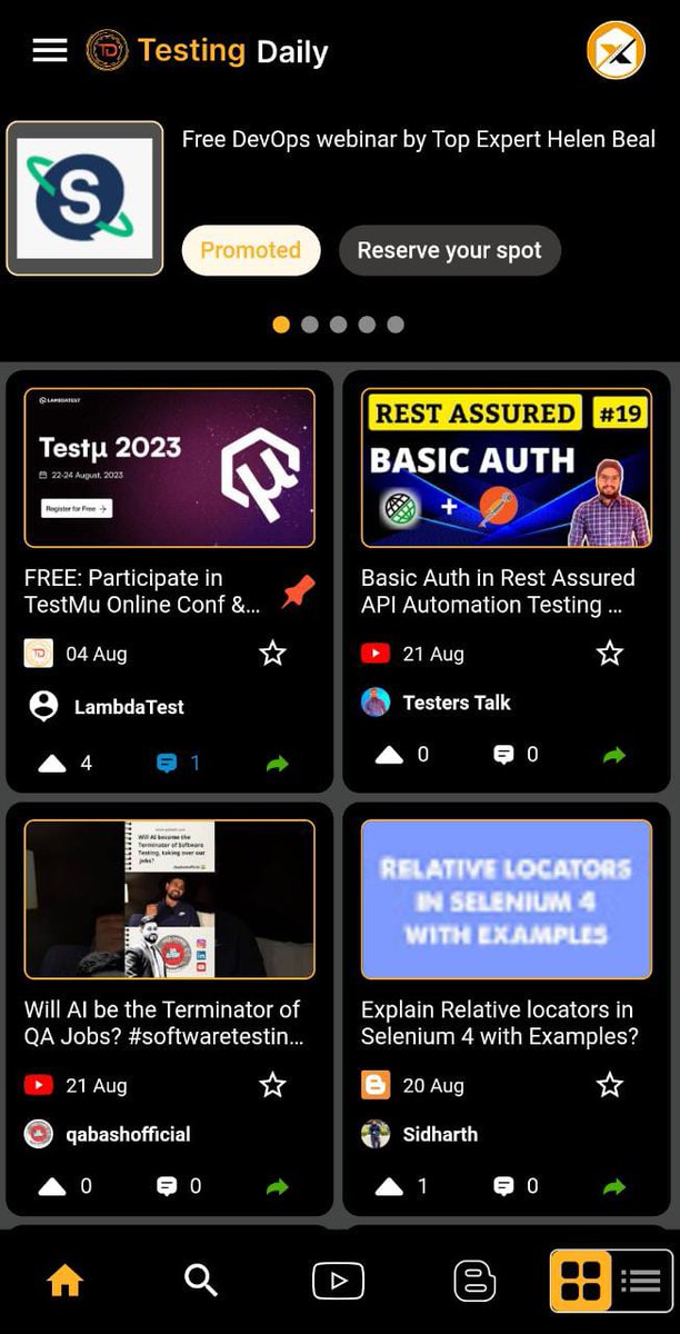 SH_TestingDaily's tweet photo. What’s trending in #SoftwareTesting? ✅
Install the #TestingDaily App &amp; Check it out ⬇️🎉
https://t.co/bWAgr6FYAA

Congratulations &amp; thanks for creating amazing content for community
@lambdatesting, #TesterTalk, #qabasofficial, #SidharthShukla https://t.co/5zL1aRIAGF