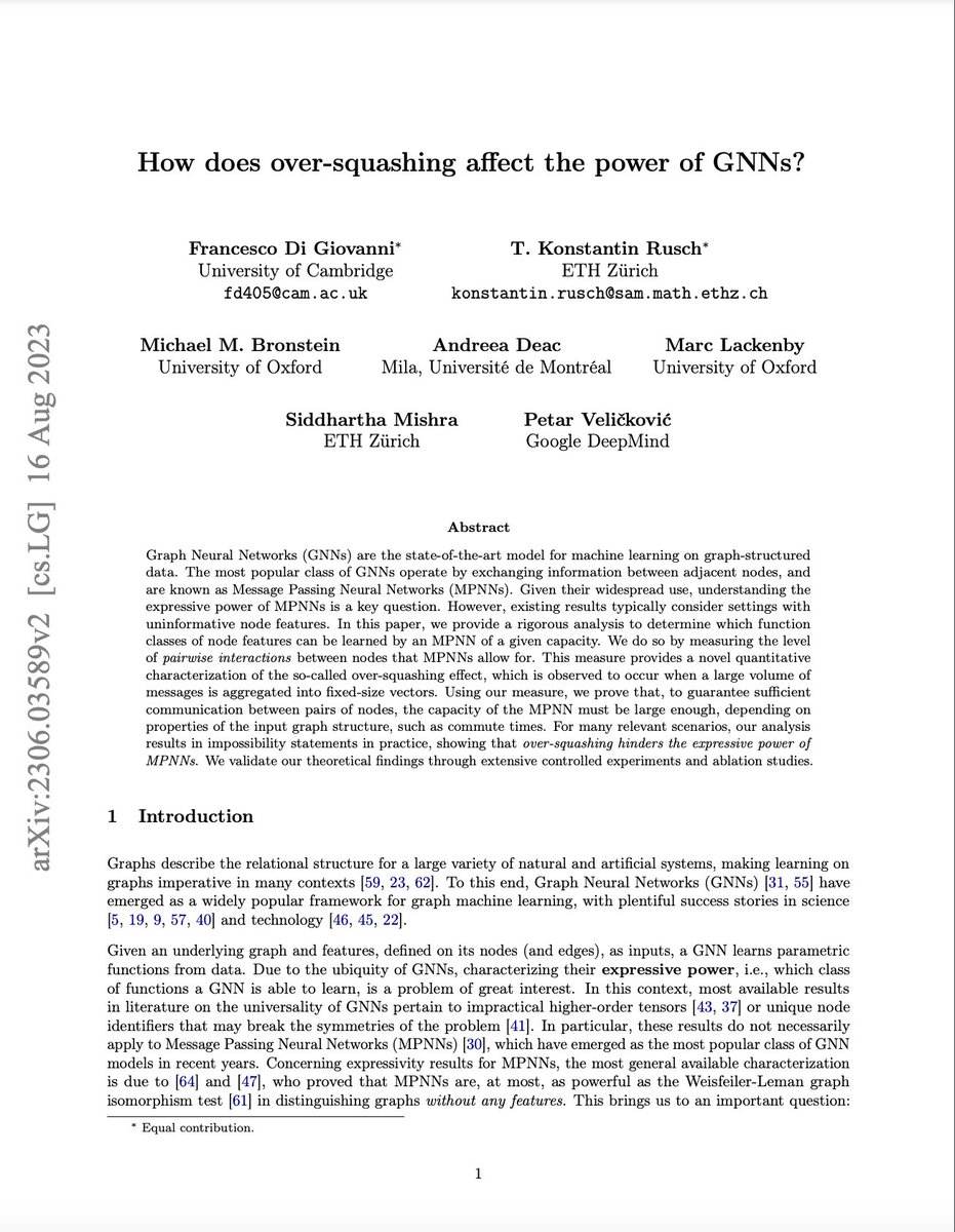 Montreal_AI's tweet image. How does over-squashing affect the power of GNNs?
Di Giovanni et al.: arxiv.org/abs/2306.03589
#GraphNeuralNetworks #GNN #DeepLearning