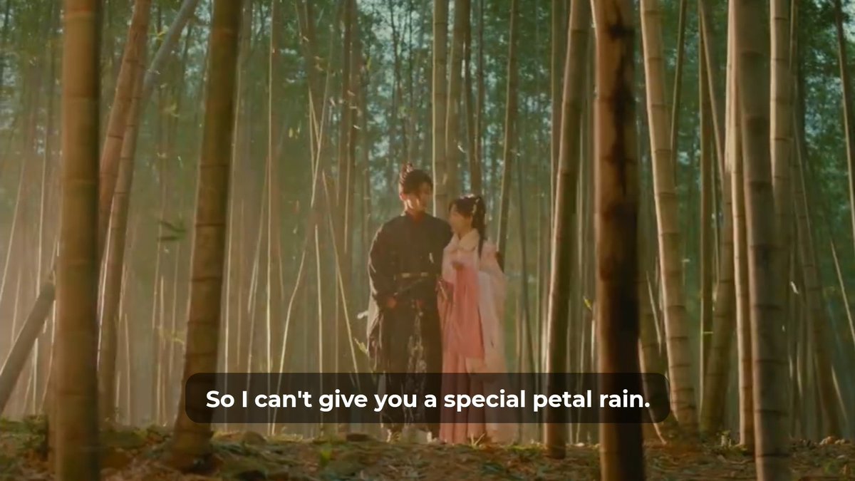 purplebrainxc's tweet photo. he saw her enjoying the petal rain and later he uses his sword skills to give his beloved wife a surprise bamboo leaves rain 😭😭🤚 HE'S SO SWEET OBSERVANT AND ATTENTIVE AAAAAA CHANGFENG YOU CAN'T DO THIS TO MY HEART😭😭

#ButterfliedLover
#RainLu #ZhaoYiqin https://t.co/CUQ5gJOXat