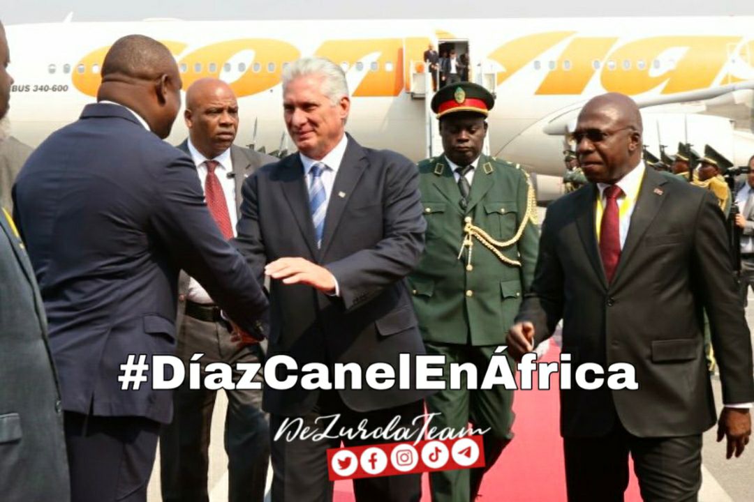#SigoAMiPresidente  llega nuestro primer secretario del PCC y presidente de la republica a Angola como primera parada obligada en su gira por #Africa país que demuestra lo que se puede hacer cuando hay amistad verdadera entre los pueblos
#DeZurdaTeam 
#IzquierdaPinera