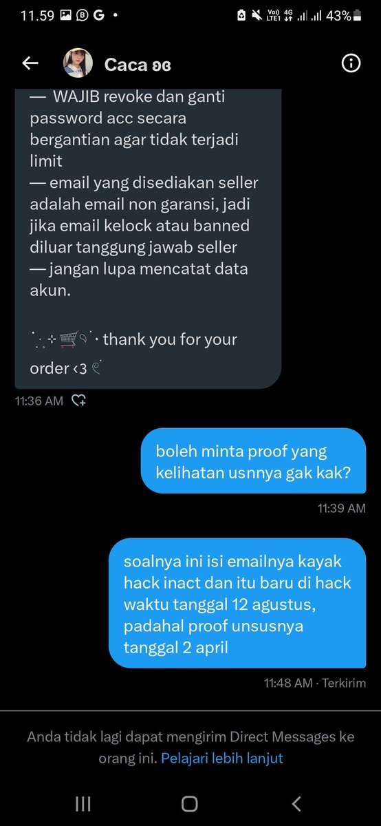 bunnirsl's tweet image. #zonauang 

hati hati deh sama nih orang yang jual akun bekas sus padahal aslinya bekas hack inact doang pake proof palsu ( i mean bukan proof asli dari akun itu ) @penjoual