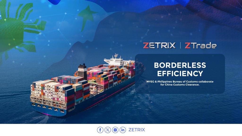 zetrix_official's tweet photo. Zetrix is working together with MYEG and the Philippines Bureau of Customs for the deployment of the China Customs Clearance System. 🌐🚀
#CustomsInnovation #GlobalCollaboration #ZetrixInAction 🌍 https://t.co/r8C8gXGD6G