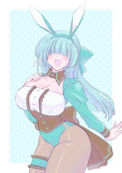【創作絵】うちのメカクレちゃんでバニー #バニーの日 #メカクレ #創作 