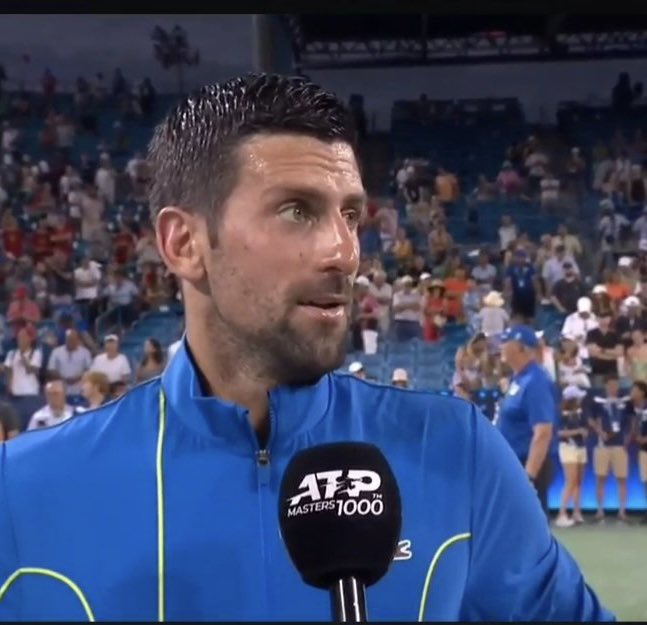 TheTennisLetter's tweet photo. Novak Djokovic after beating Carlos Alcaraz in Cincinnati:

“Crazy. Honestly I don’t know what else I can say. Tough to describe. Definitely 1 of the toughest matches I’ve played in my life, regardless what tournament, category, level, or what player. It’s unbelievable. From beginning til the end, we both went through so much. Ups & downs. Highs & lows. Incredible points. Poor games. Heat strokes. Coming back. Overall, 1 of the toughest & most exciting matches I’ve ever been a part of. These are kind of moments & matches I continue to work for day in & day out. I was never in doubt I could deliver the A game when it mattered most. I’m just thrilled” ❤️