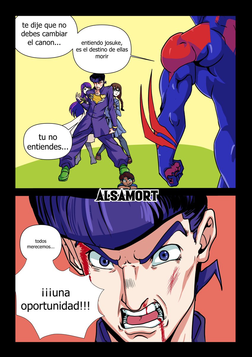 alsamort's tweet photo. josuke rompe el canon 
y asi regreso más tranquilo ;w; 
#SpiderManLotus #SpiderMan2099 #SpiderVerse #SpiderManAcrossTheSpiderVerse #OSHINOKO #josuke #JoJosBizarreAdventure #jojo_anime #minicomic #digitalart #josukehigashikata https://t.co/L4QW3x5gsy