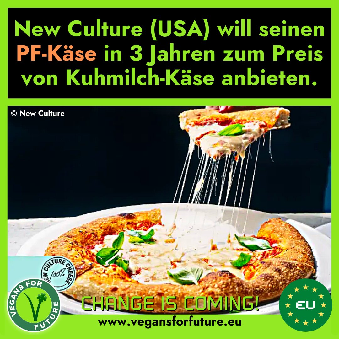 VFF_eu's tweet photo. Wegweisend: #NewCulture (USA) hat angekündigt, seinen PF-Käse (#Käse aus Präzisionsfermentation) innerhalb von 3 Jahren zum Preis von Kuhmilch-Käse anbieten zu können! 👍😎🌱
➡️ https://t.co/OvTBiEGBYg
#vegansforfuture #vegan #govegan #landwirtschaft #agrarwende #ernährungswende https://t.co/t3f25ZA3Kf