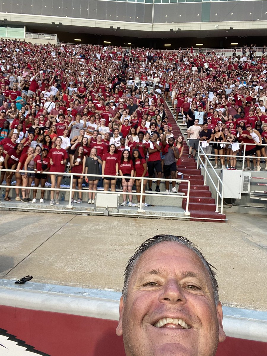 Great time tonight with the new freshman class at the University of Arkansas! #gohogs #wps